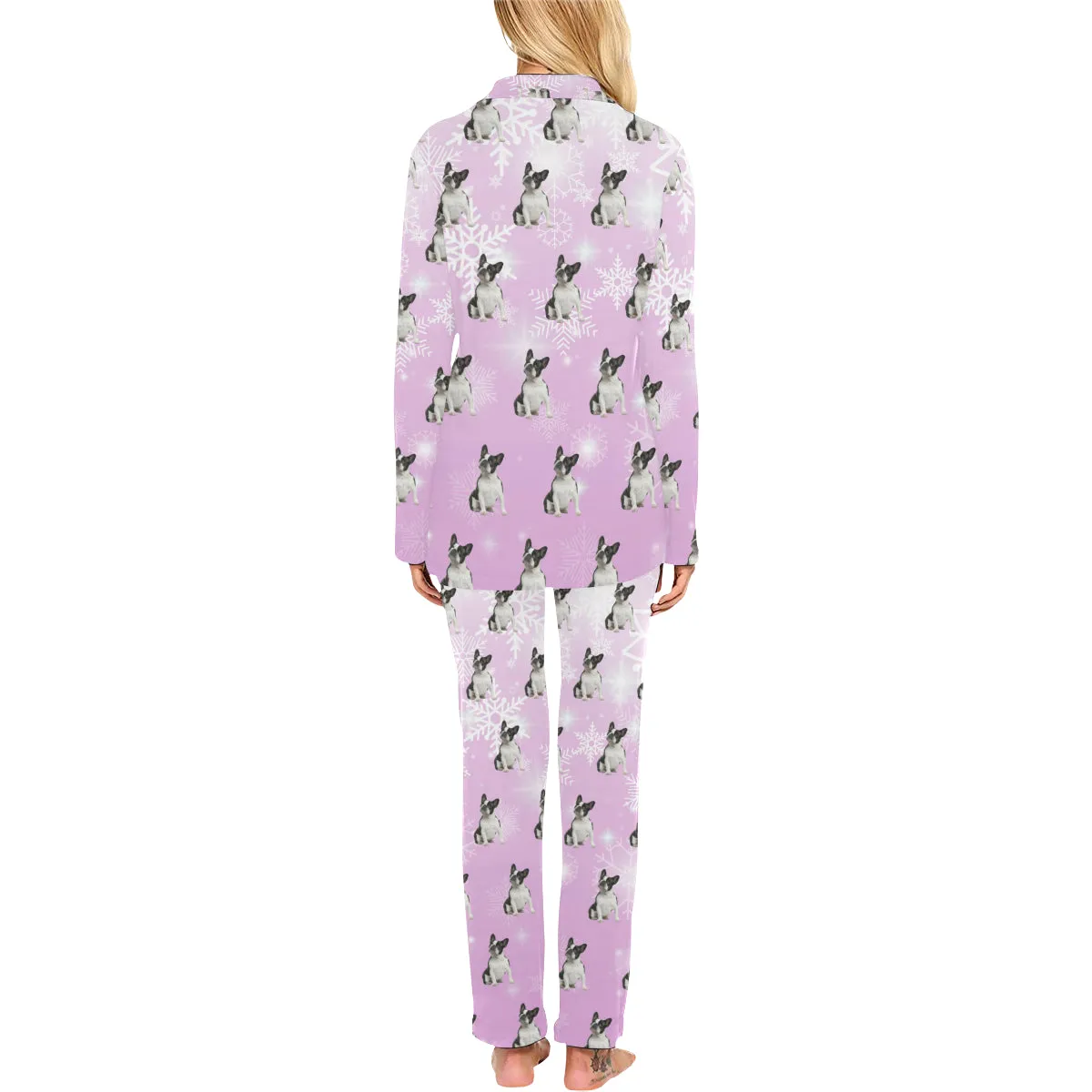 2 Piece French Bulldog Long PJ Set - Holiday