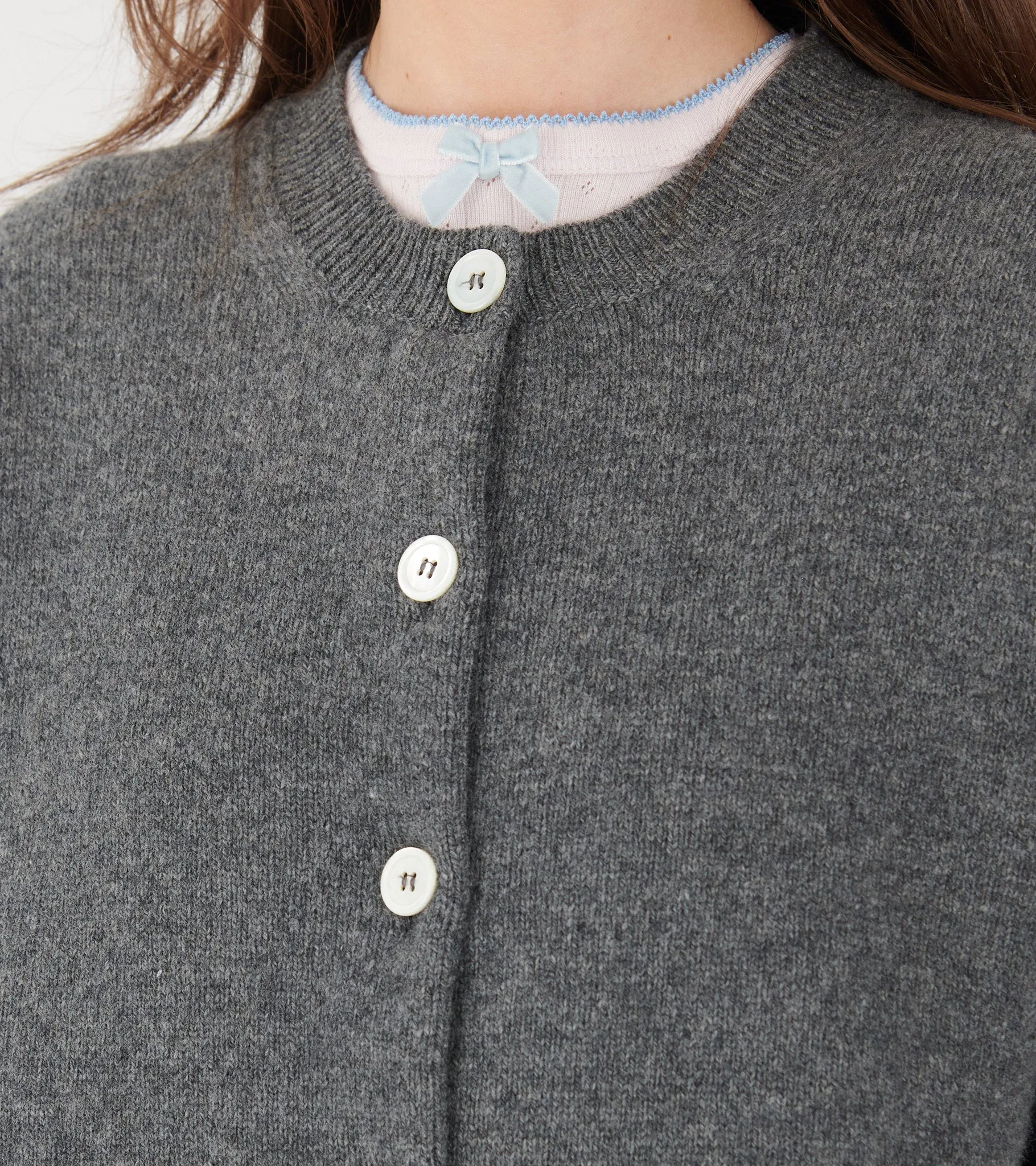 Ada Crewneck Cardigan Derby Grey