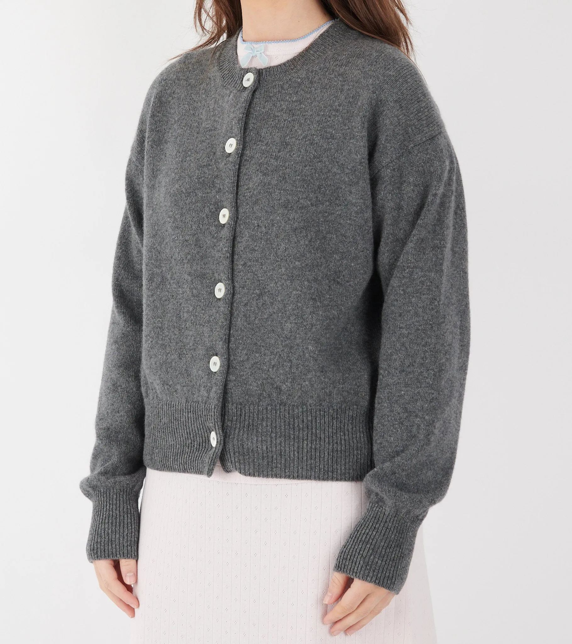 Ada Crewneck Cardigan Derby Grey