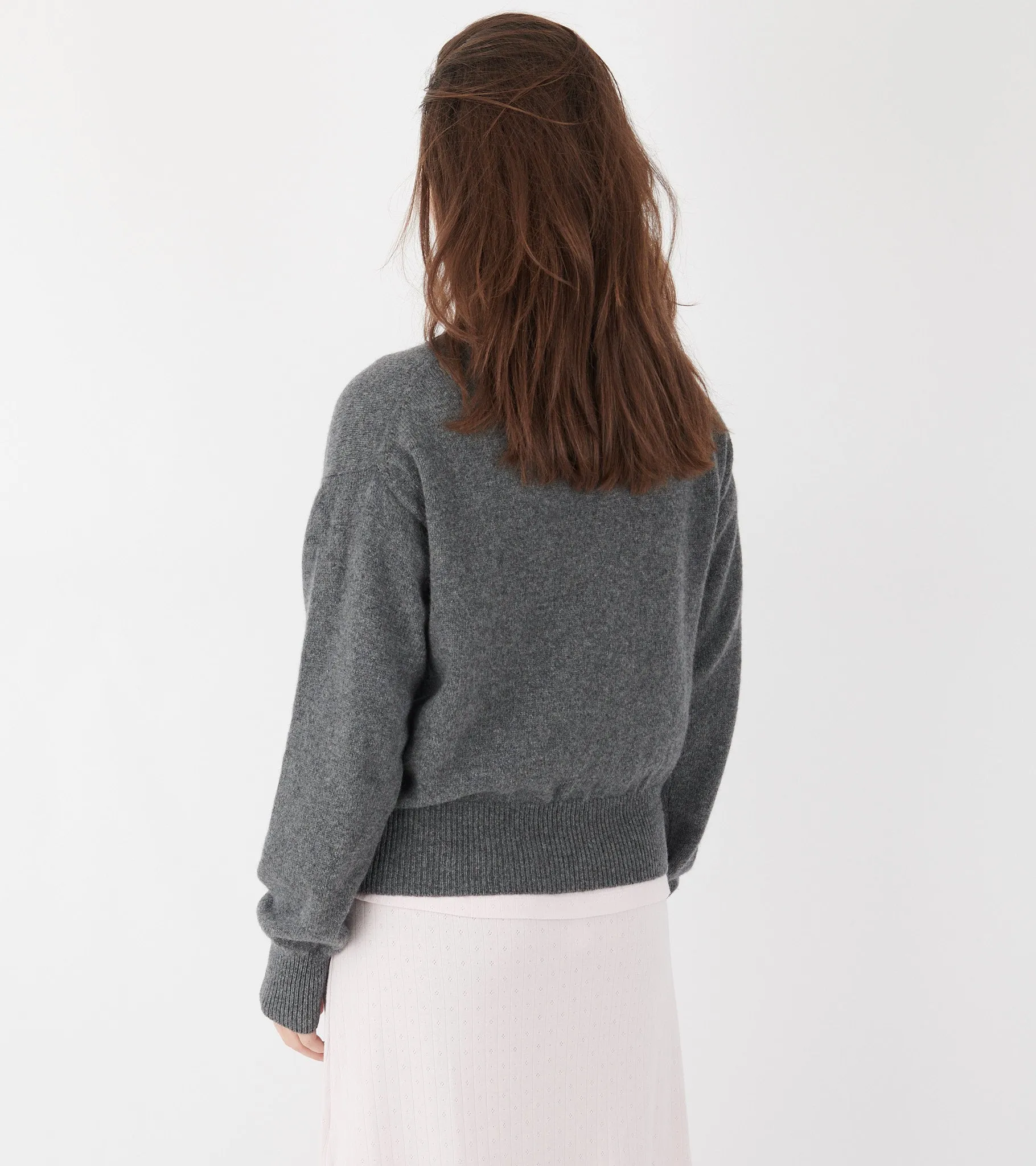 Ada Crewneck Cardigan Derby Grey