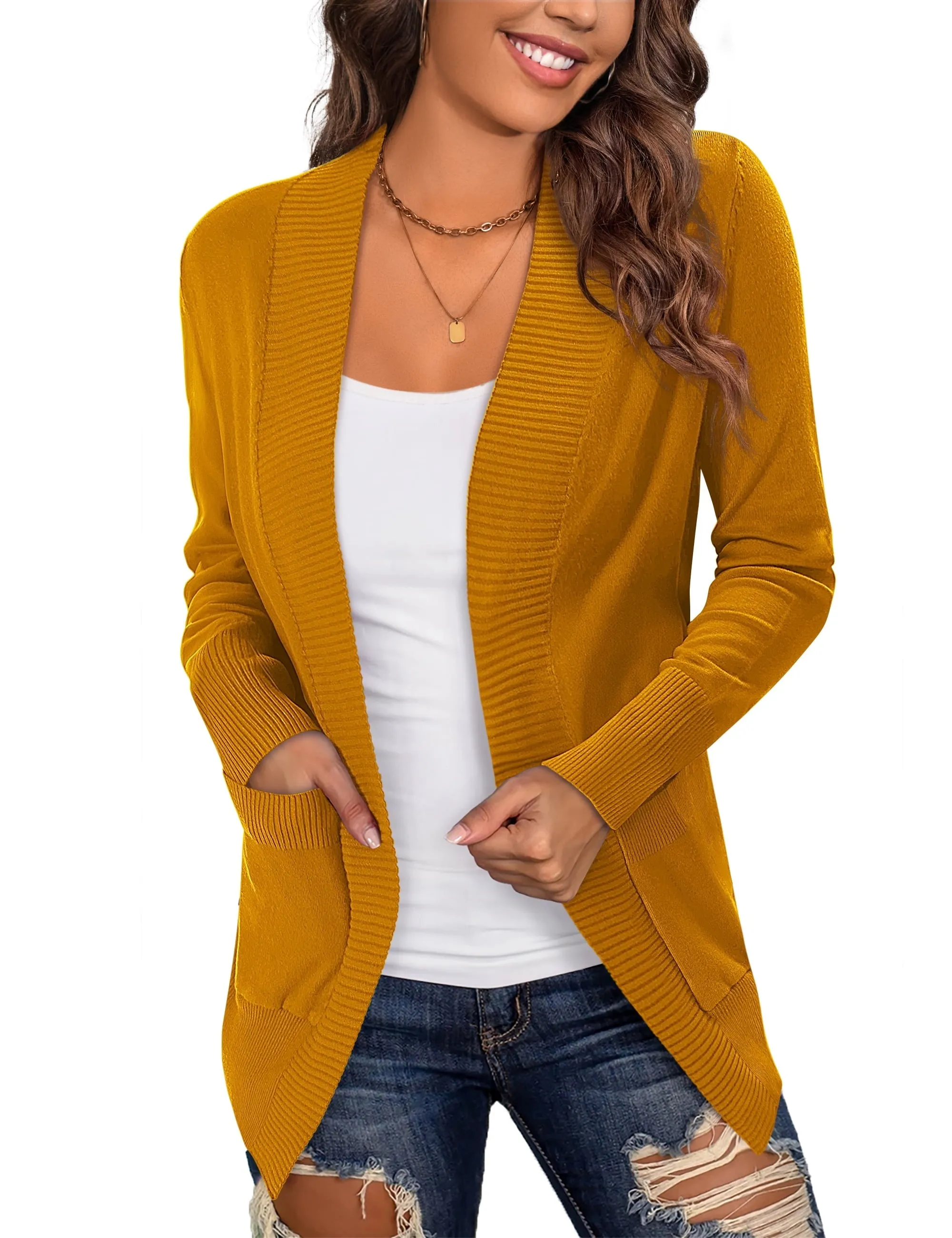 a.Jesdani Women's Cardigan Casual Lightweight Knit Cardigan Sweaters S-XXL
