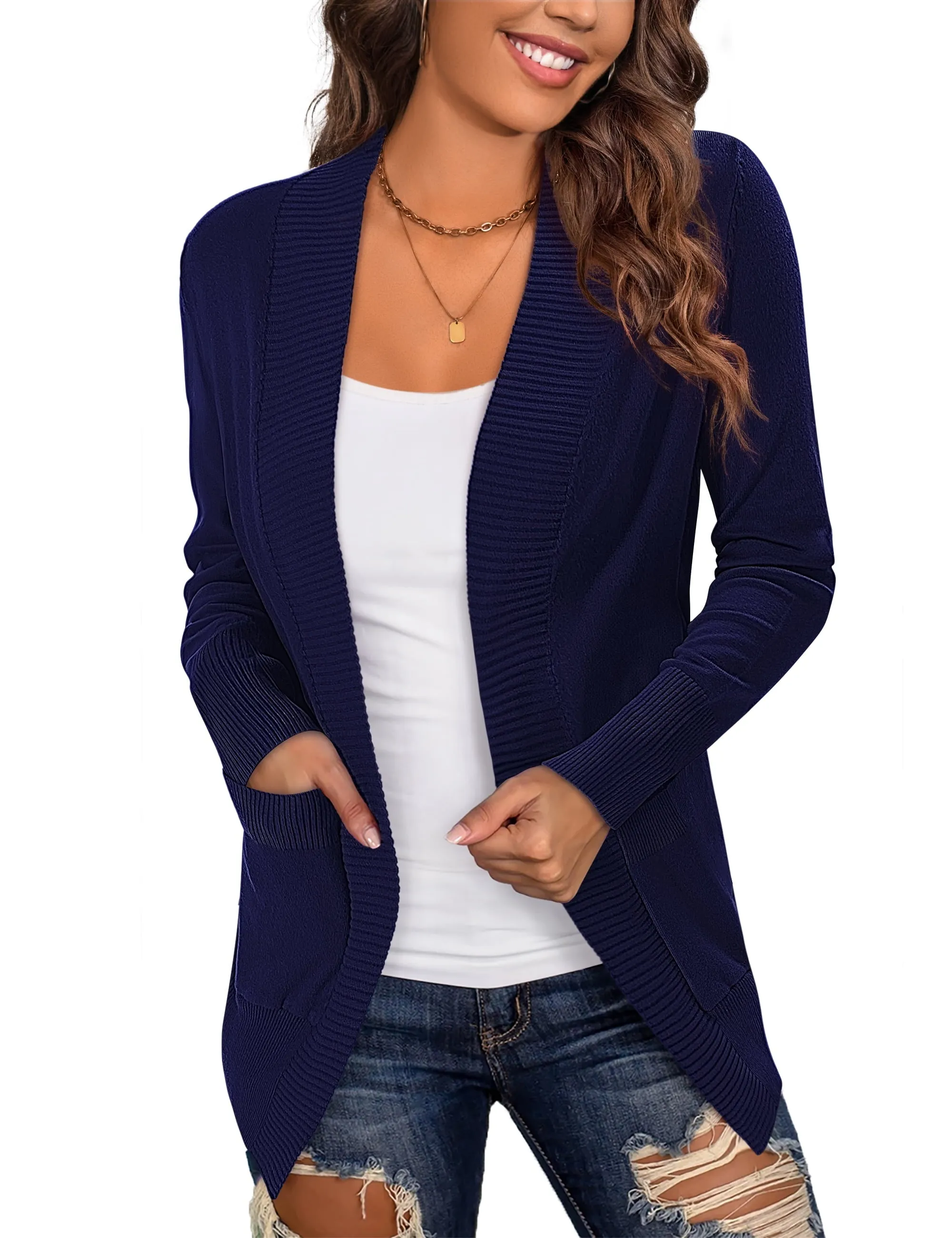 a.Jesdani Women's Cardigan Casual Lightweight Knit Cardigan Sweaters S-XXL