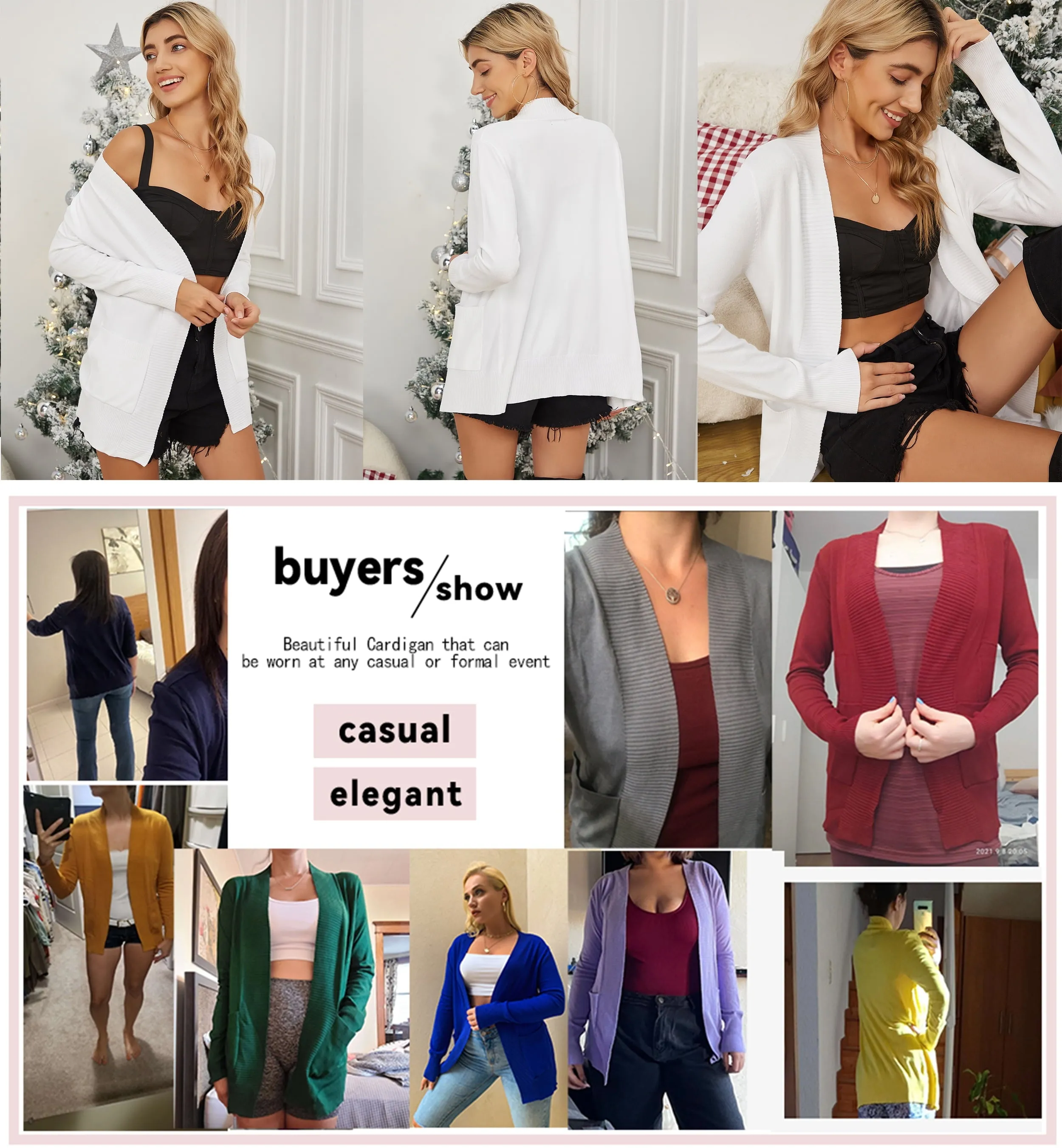 a.Jesdani Women's Cardigan Casual Lightweight Knit Cardigan Sweaters S-XXL