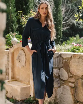 Betty Lyocell Shirt Dress - Dark Vintage Blue