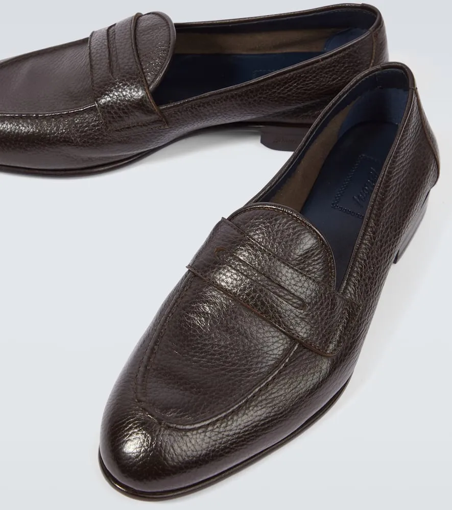 Brioni Grained leather loafers