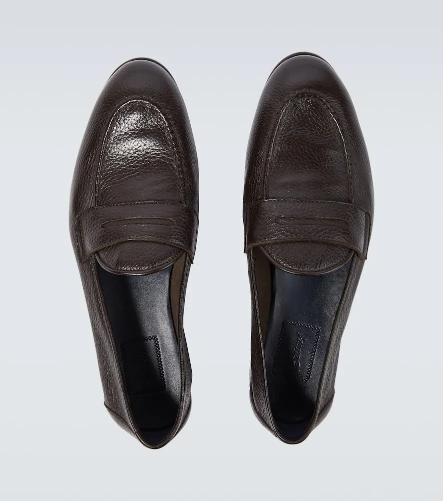 Brioni Grained leather loafers