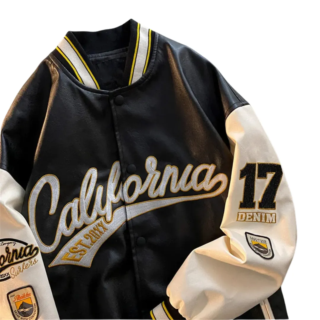 Cali Retro Letter Embroidered Jackets