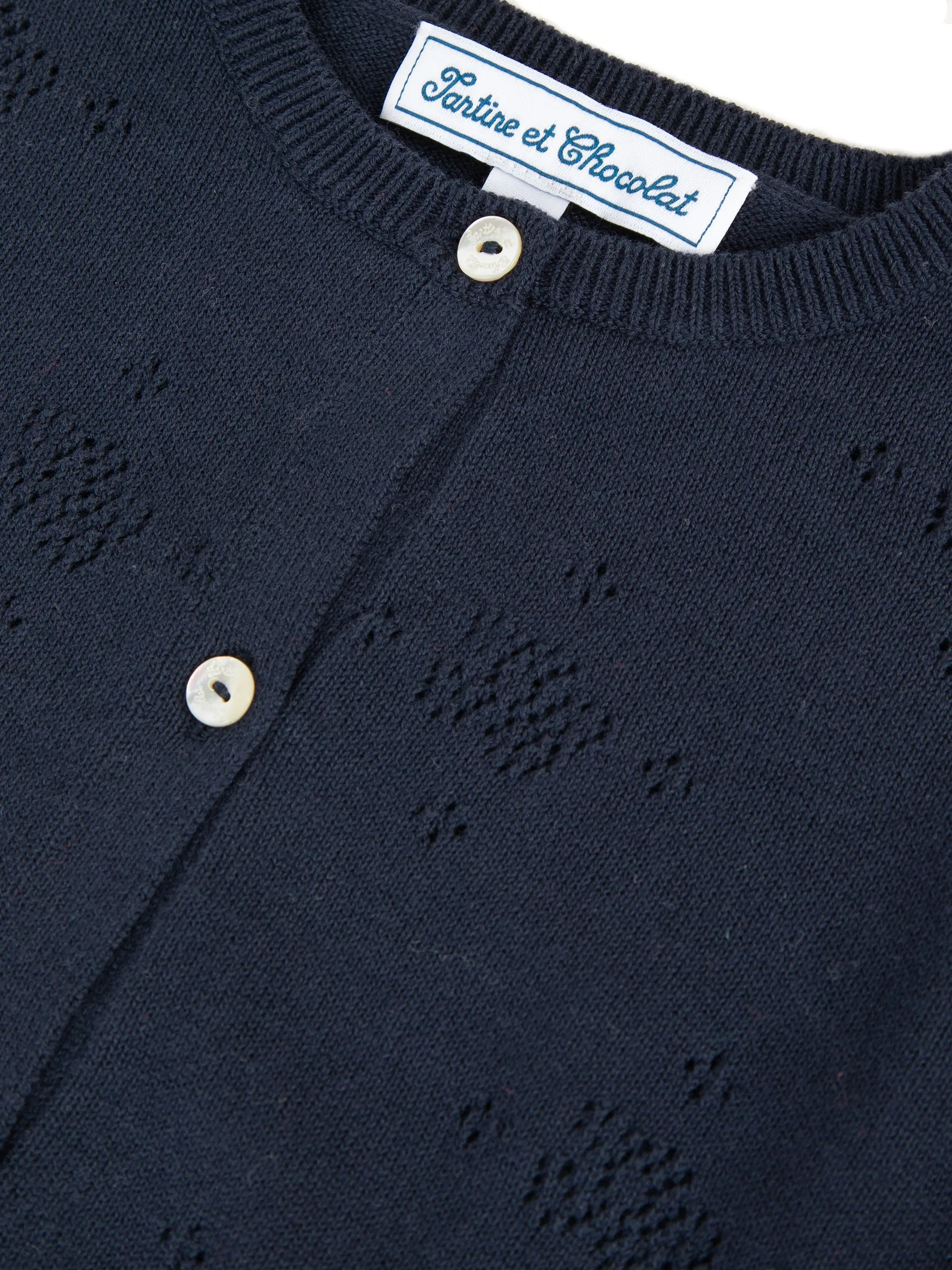 Cardigan - Navy cotton