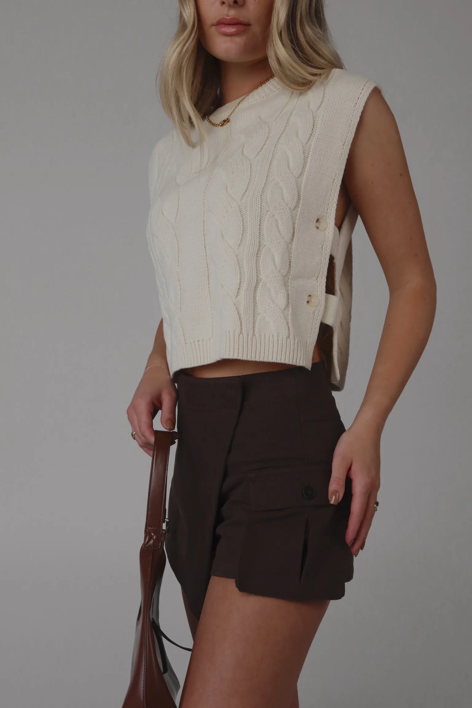 Cargo Envelope Skort in Charcoal