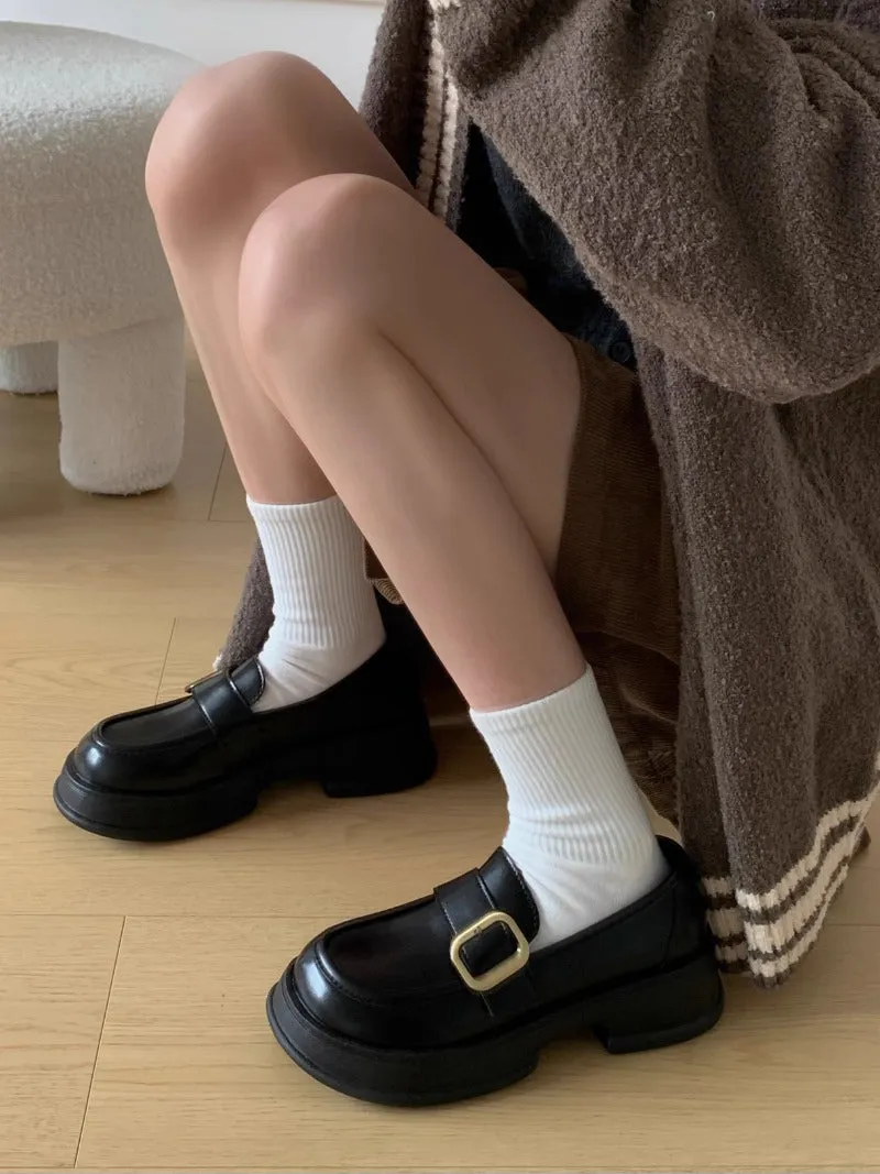 Classic Buckle Leather Loafers