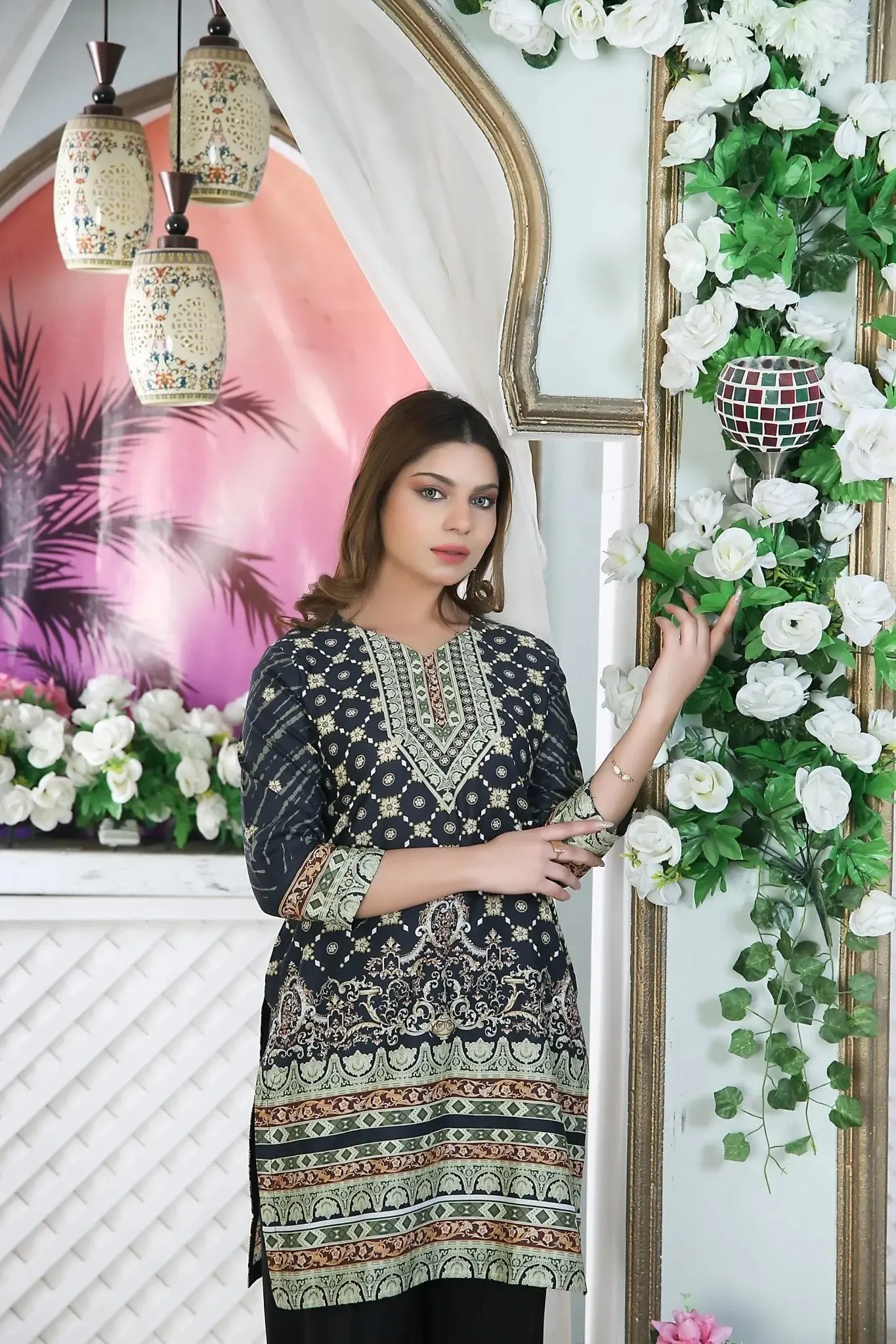 Cotton Lawn Kurtis for Women – Printed Ethnic Wear | Buy Online USA | IshDeena