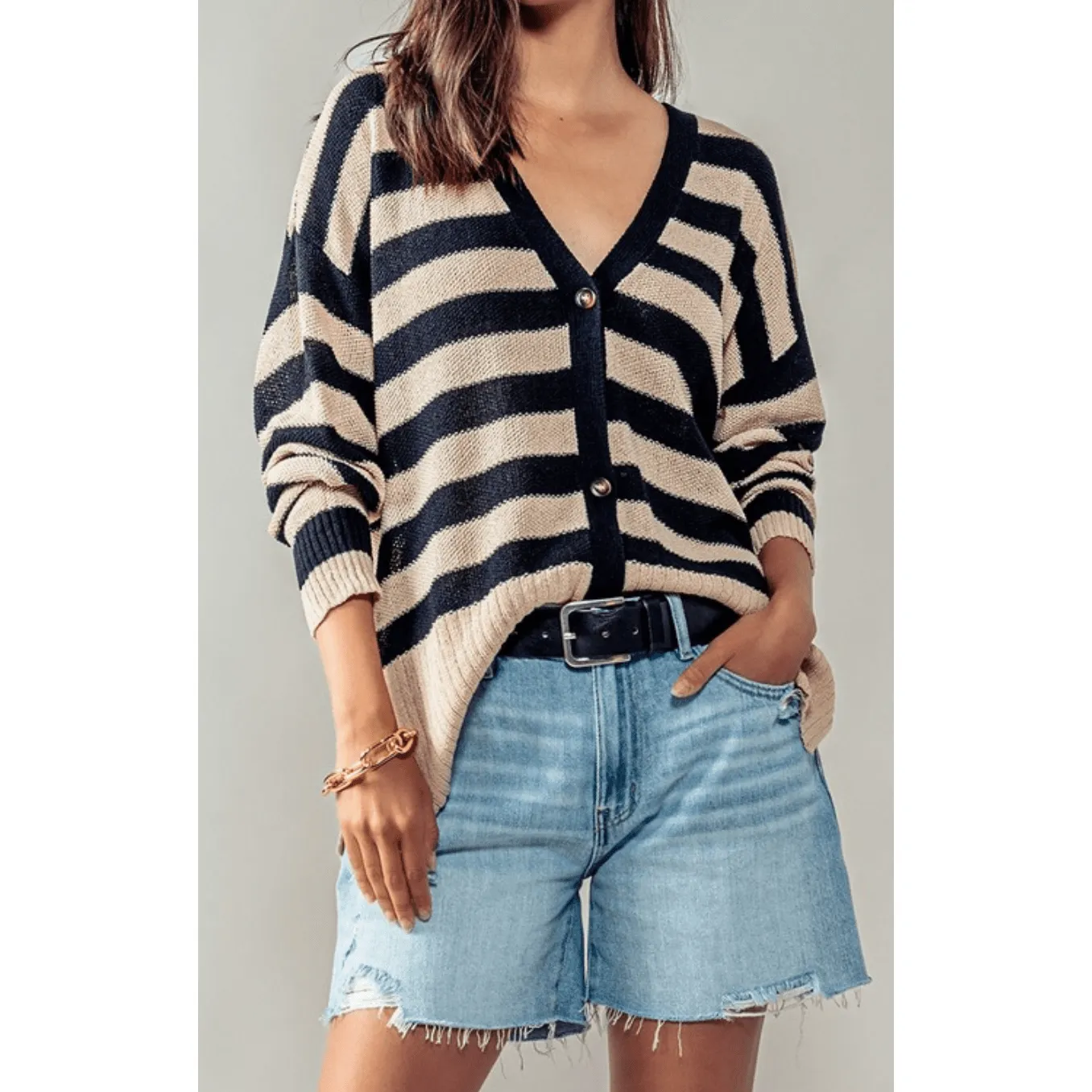 Cozy and Free Striped Cardigan