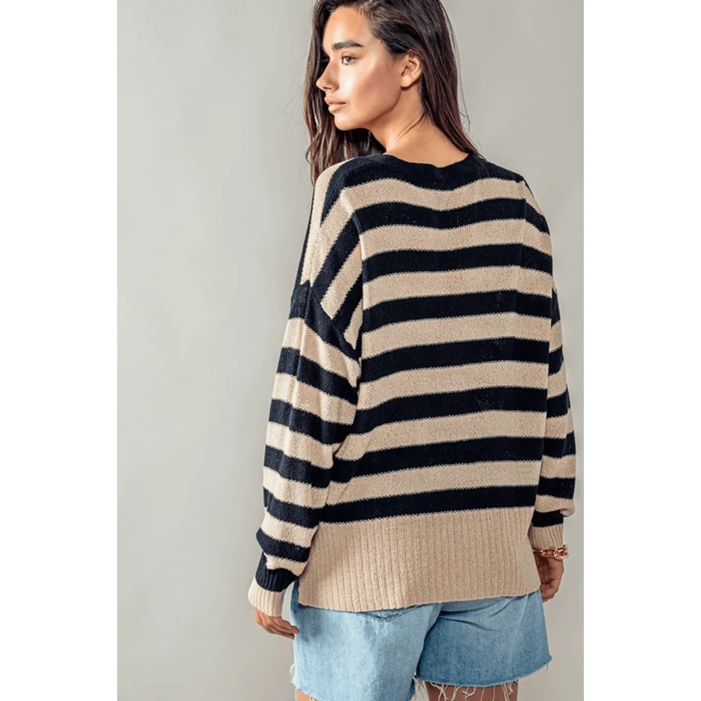 Cozy and Free Striped Cardigan