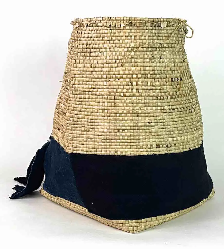 Deep Flexible Swampgrass Basket, Cloth Accent - Benin