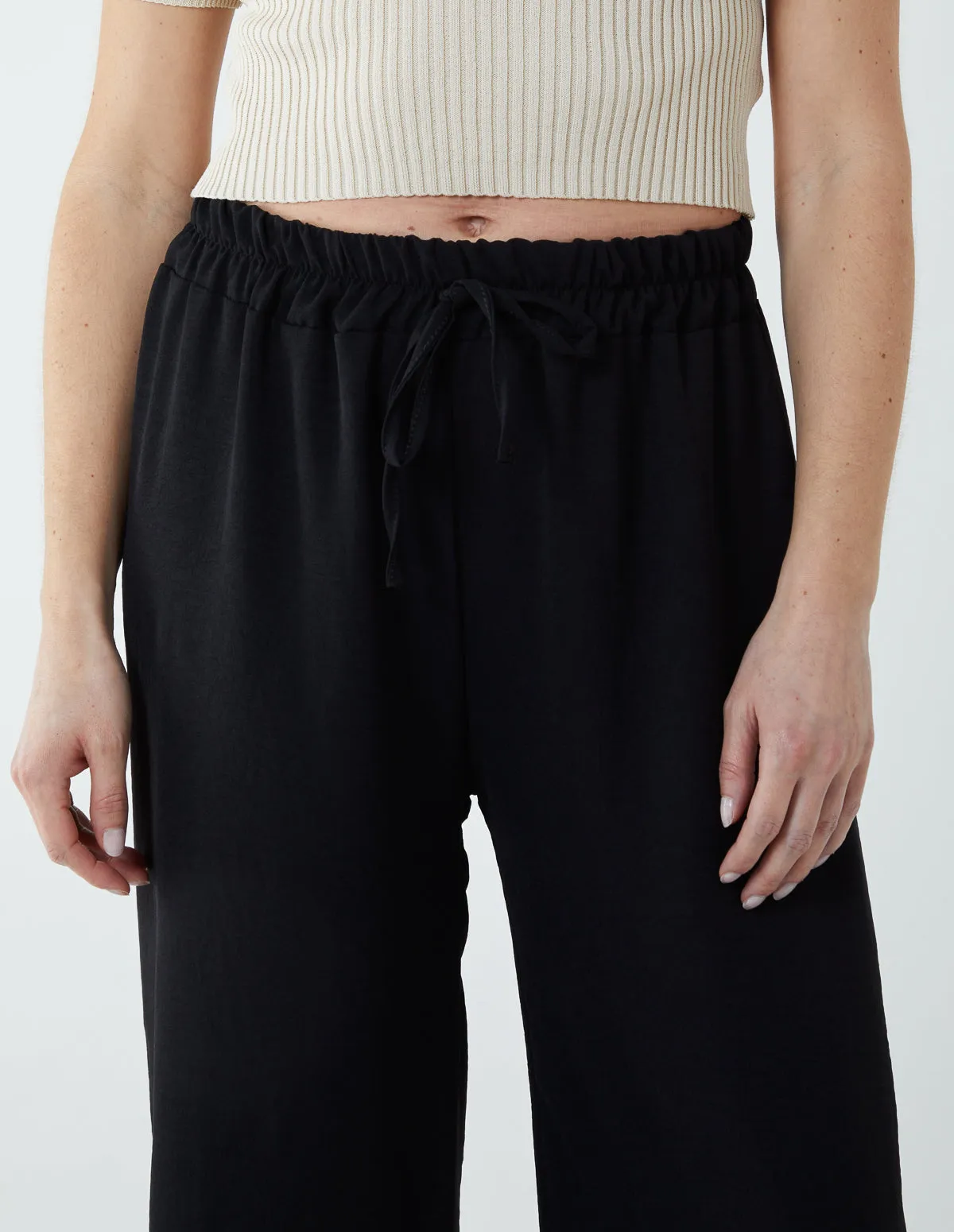 Drawstring Wide Leg Trousers