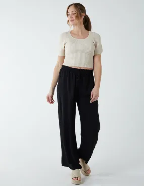 Drawstring Wide Leg Trousers