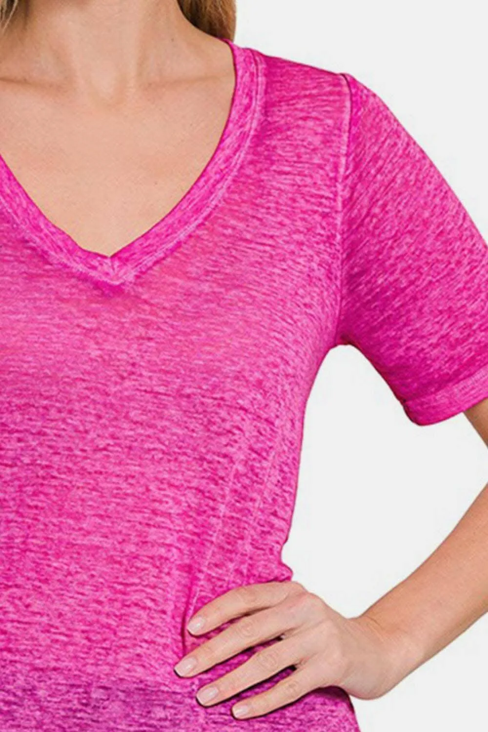 Elegant V-Neck Essential Tee - A Versatile Wardrobe Staple