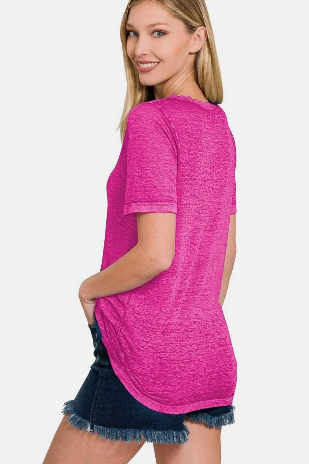 Elegant V-Neck Essential Tee - A Versatile Wardrobe Staple
