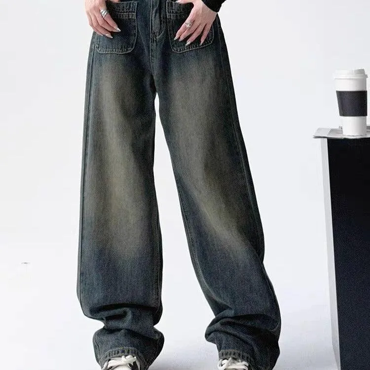 High Waist Slimming Loose Wide Leg Mop Pants – Chic & Comfortable Style