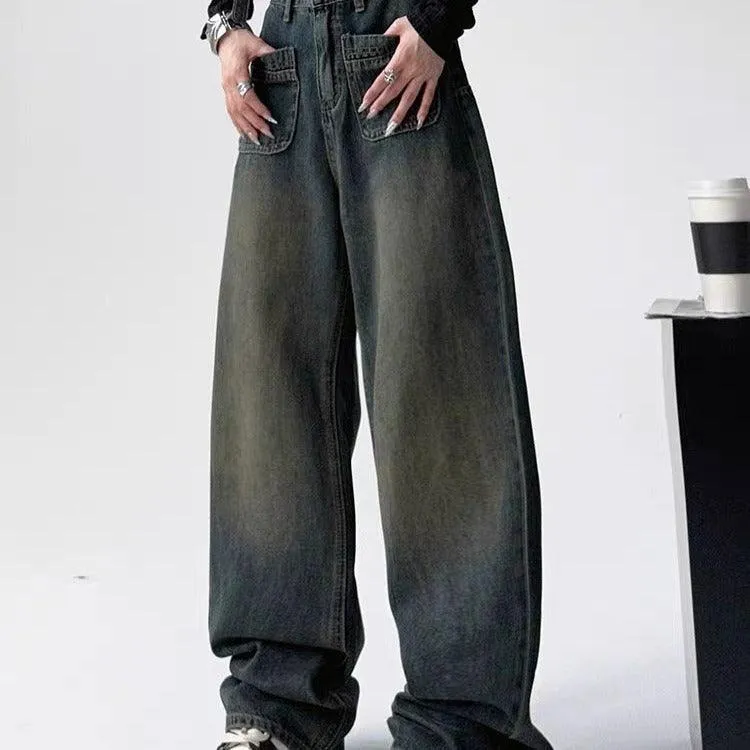 High Waist Slimming Loose Wide Leg Mop Pants – Chic & Comfortable Style
