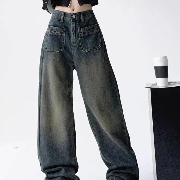 High Waist Slimming Loose Wide Leg Mop Pants – Chic & Comfortable Style