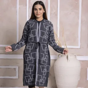 Imported Front Open Davy Gray Cozy Belted Cardigan Sweater - (CGN22)
