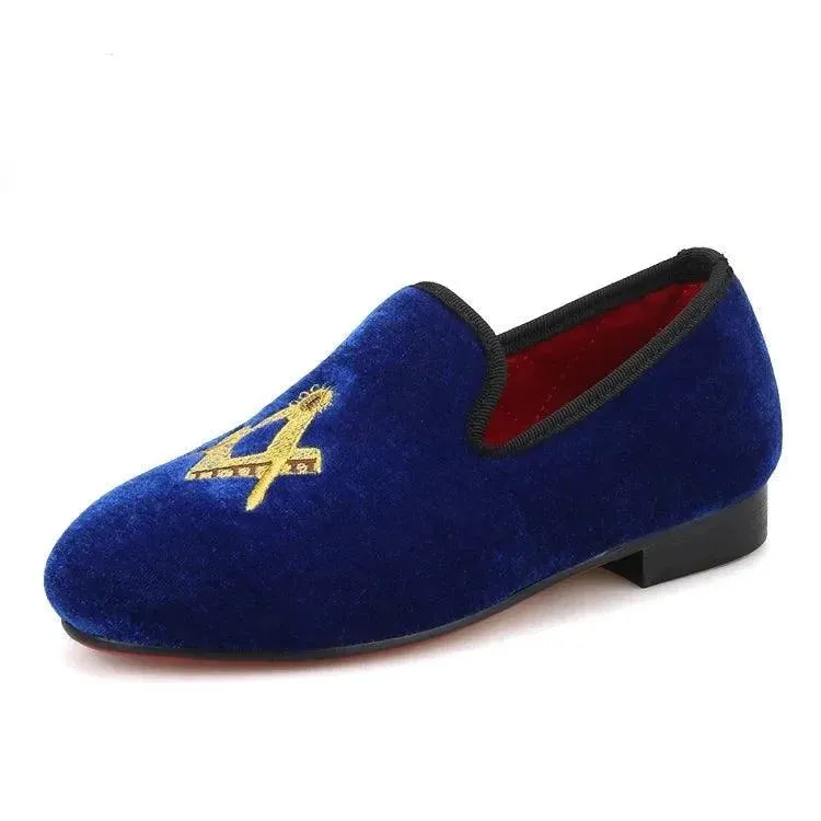 Kids Loafers Velvet Kids Loafer Shoes: Matching Parent Design with Red Sole