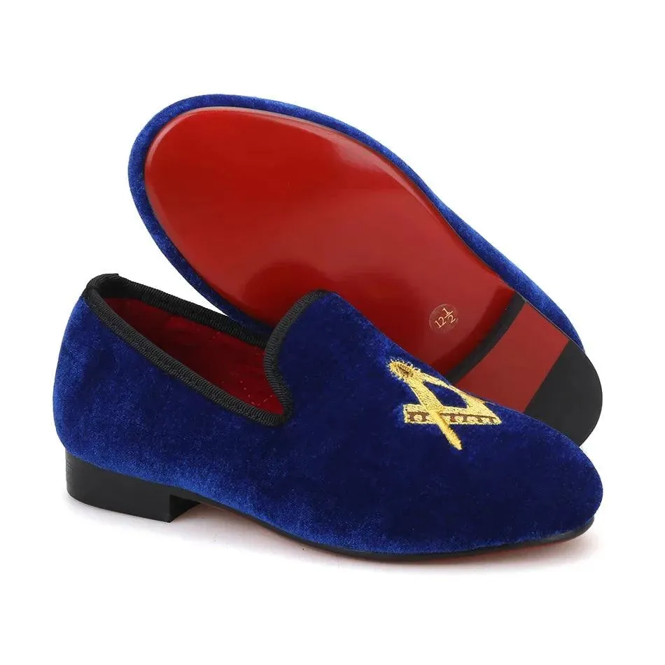 Kids Loafers Velvet Kids Loafer Shoes: Matching Parent Design with Red Sole