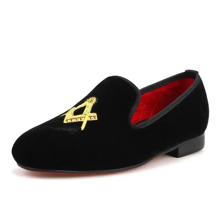 Kids Loafers Velvet Kids Loafer Shoes: Matching Parent Design with Red Sole