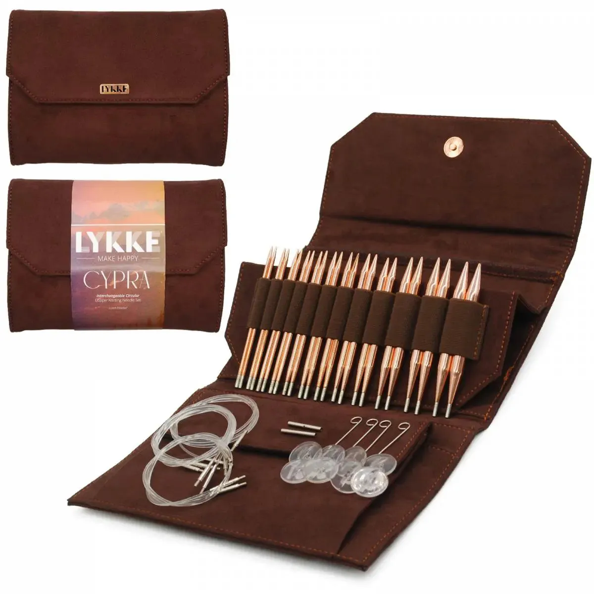 Lykke 5" Knitting Needle Set. CYPRA COPPER