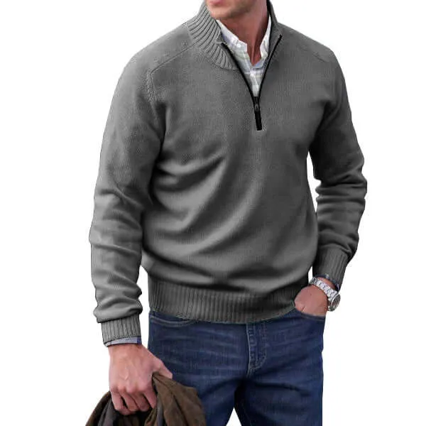 Men's Cashmere Zip-Up Sweater: Soft, Warm & Stylish
