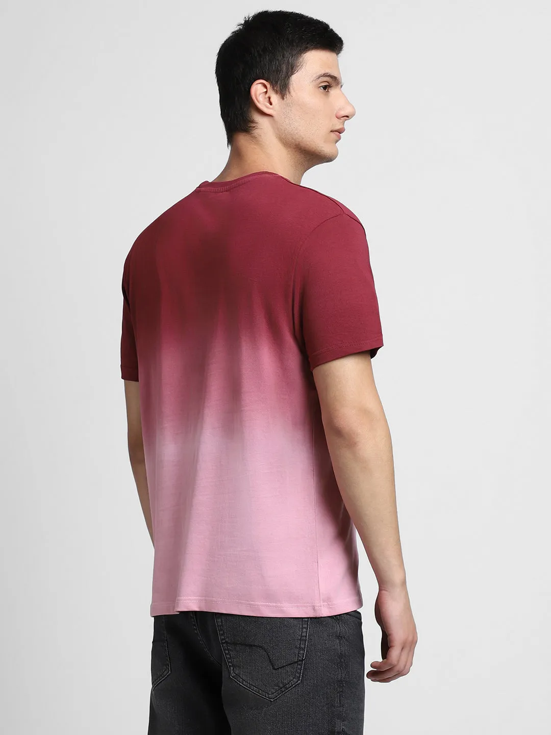 Men's Crew Neck Dyed Half sleeves Red T-Shirt