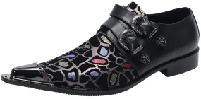 Men's Metal Tip Western Buttons Loafers