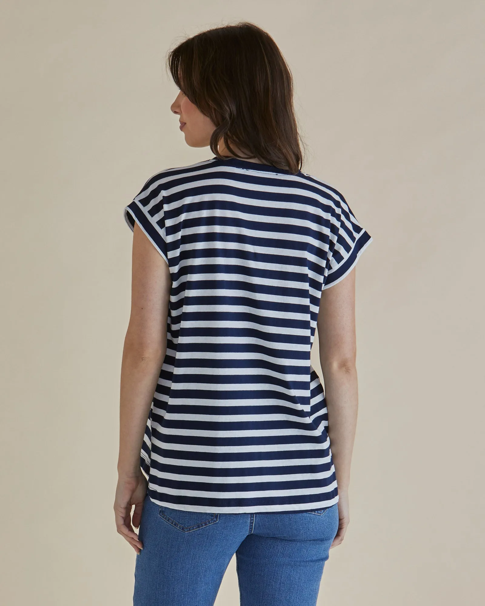 Michaela Tee - Navy Stripe