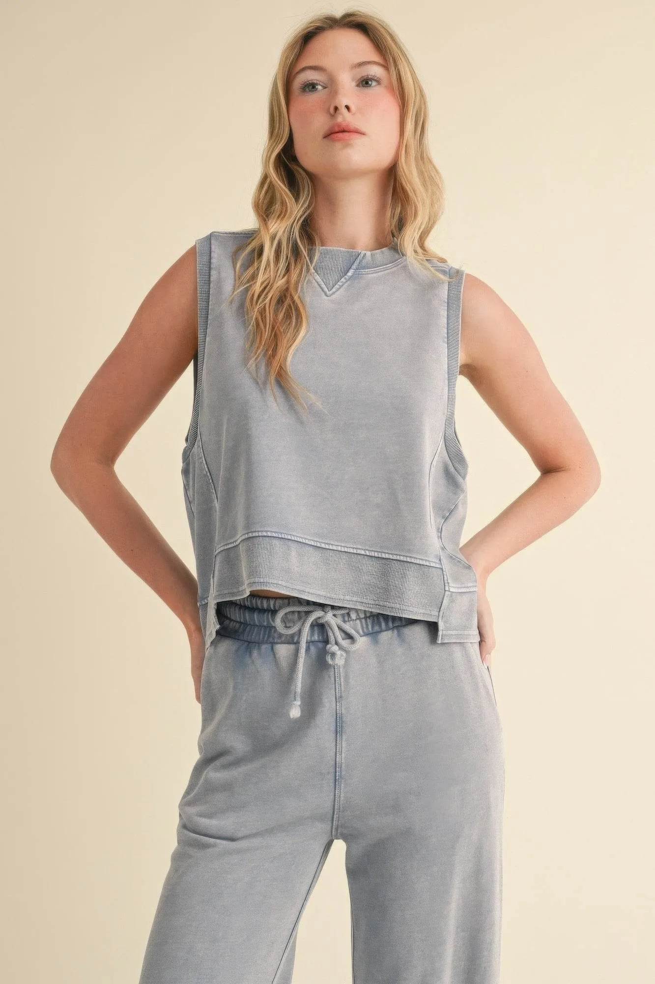 Mineral Wash Sleeveless Top