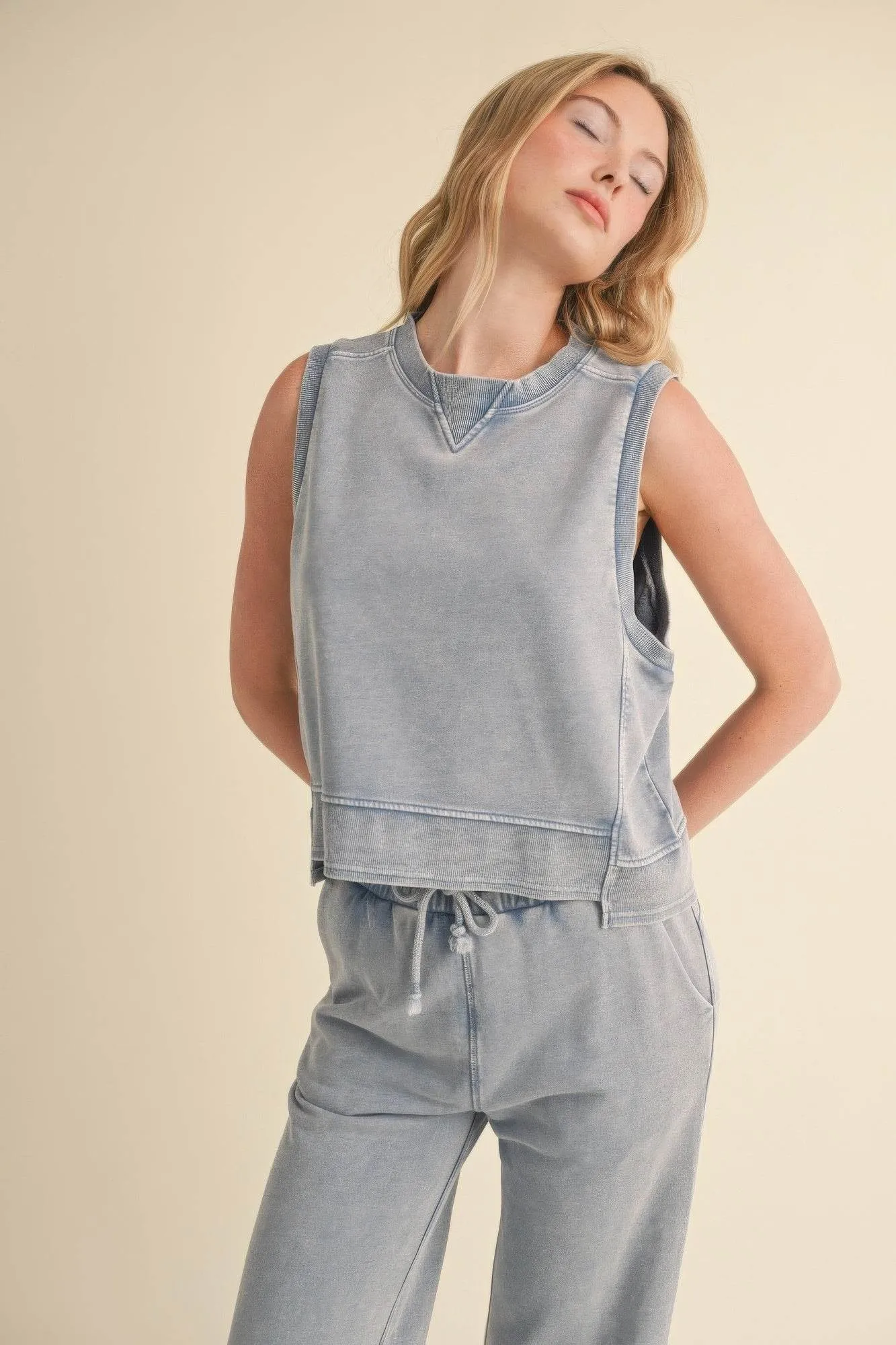 Mineral Wash Sleeveless Top