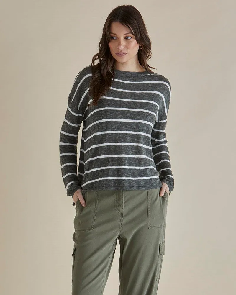 Natasha Knit Top - Green Stripe