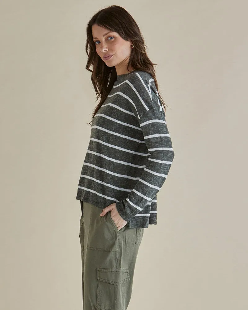 Natasha Knit Top - Green Stripe