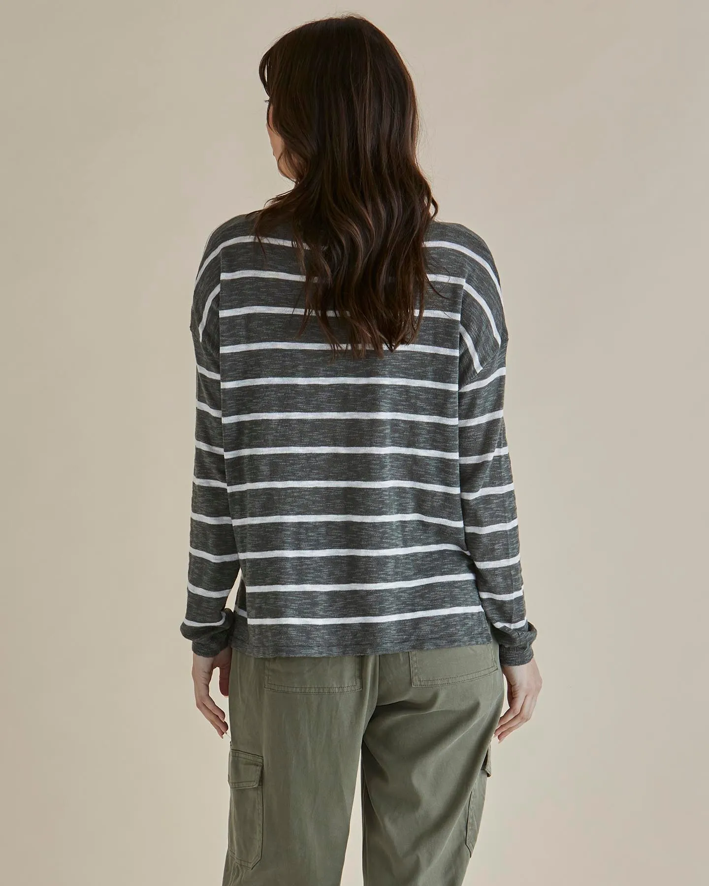 Natasha Knit Top - Green Stripe