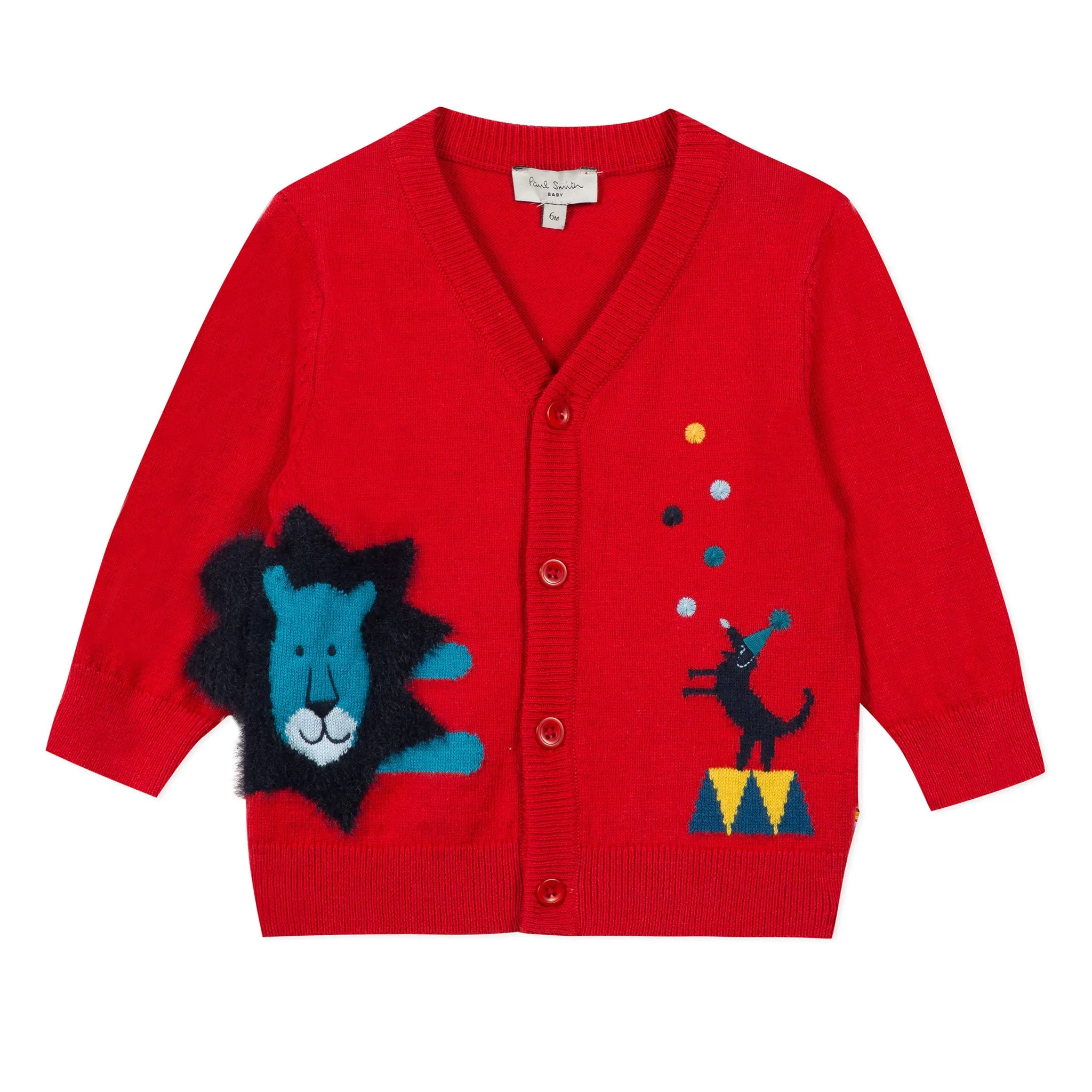 PAUL SMITH JUNIOR Front and back red baby cardigan