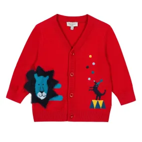 PAUL SMITH JUNIOR Front and back red baby cardigan