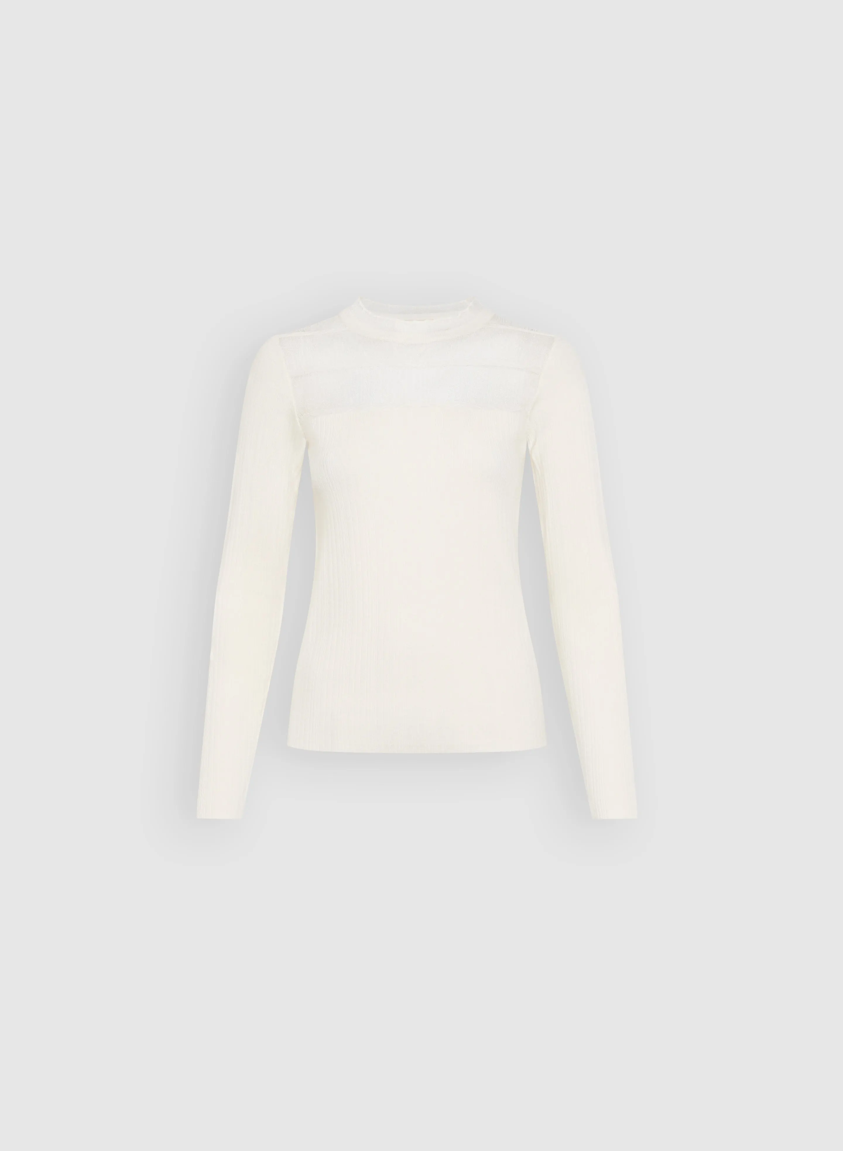 Sheer Insert Long Sleeve Sweater
