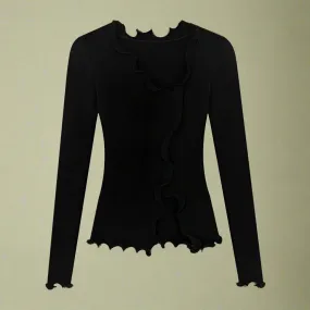 Soft Wave Ruffle Cardigan