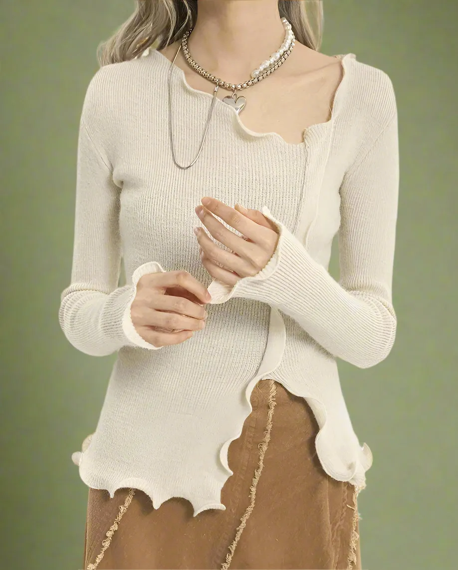 Soft Wave Ruffle Cardigan