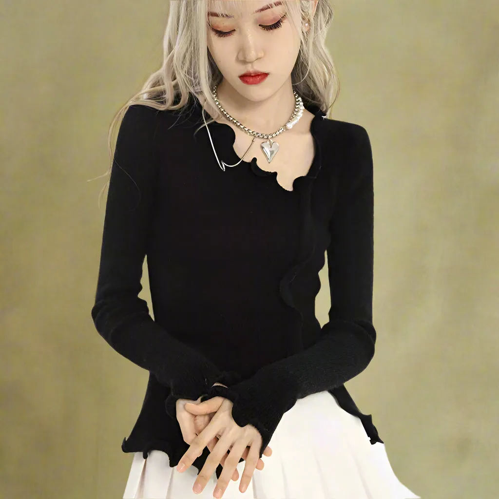 Soft Wave Ruffle Cardigan