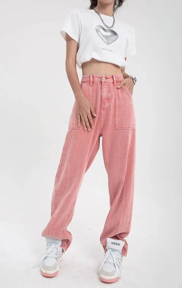 Straight Fit Faded Jeans