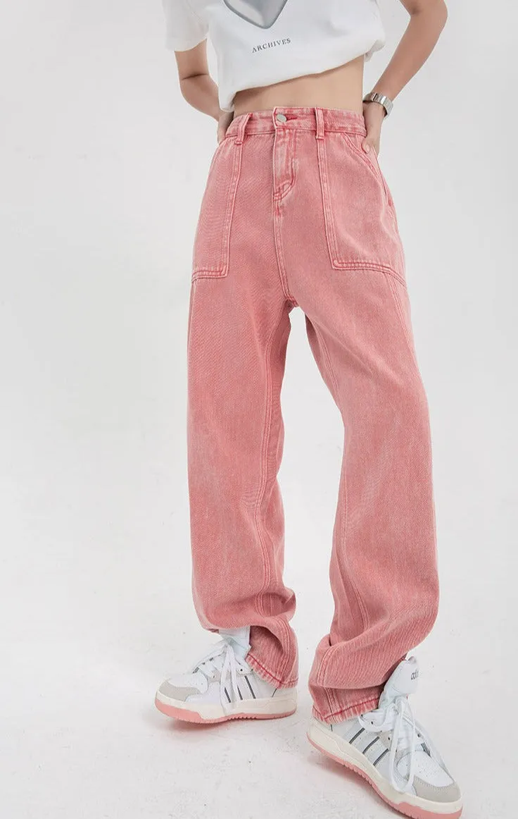 Straight Fit Faded Jeans
