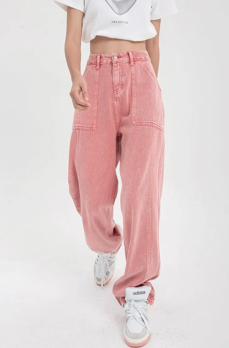 Straight Fit Faded Jeans