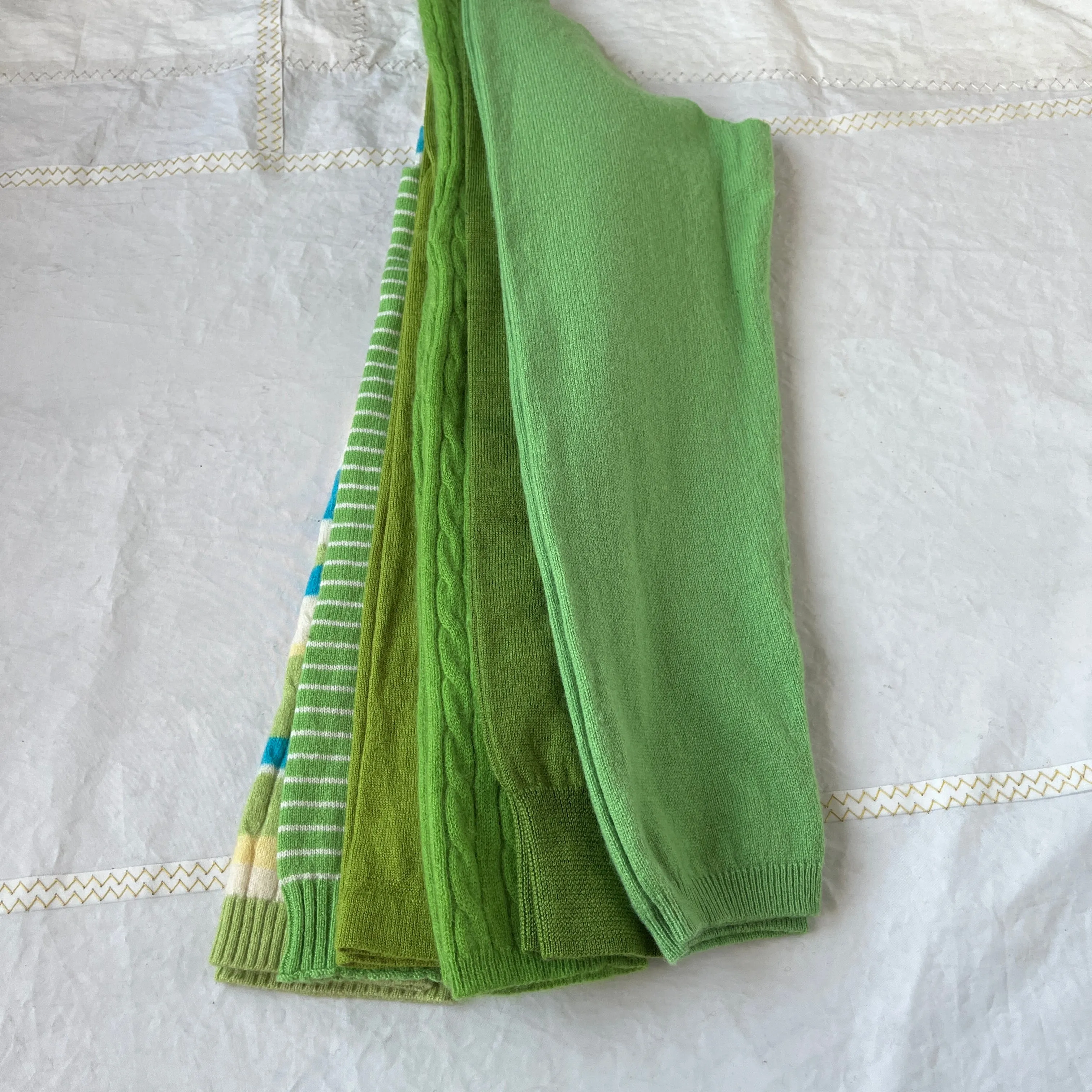 sweater arms - greens