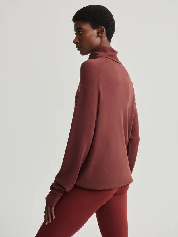 Varley Portland High Neck Midlayer, Hot Chocolate